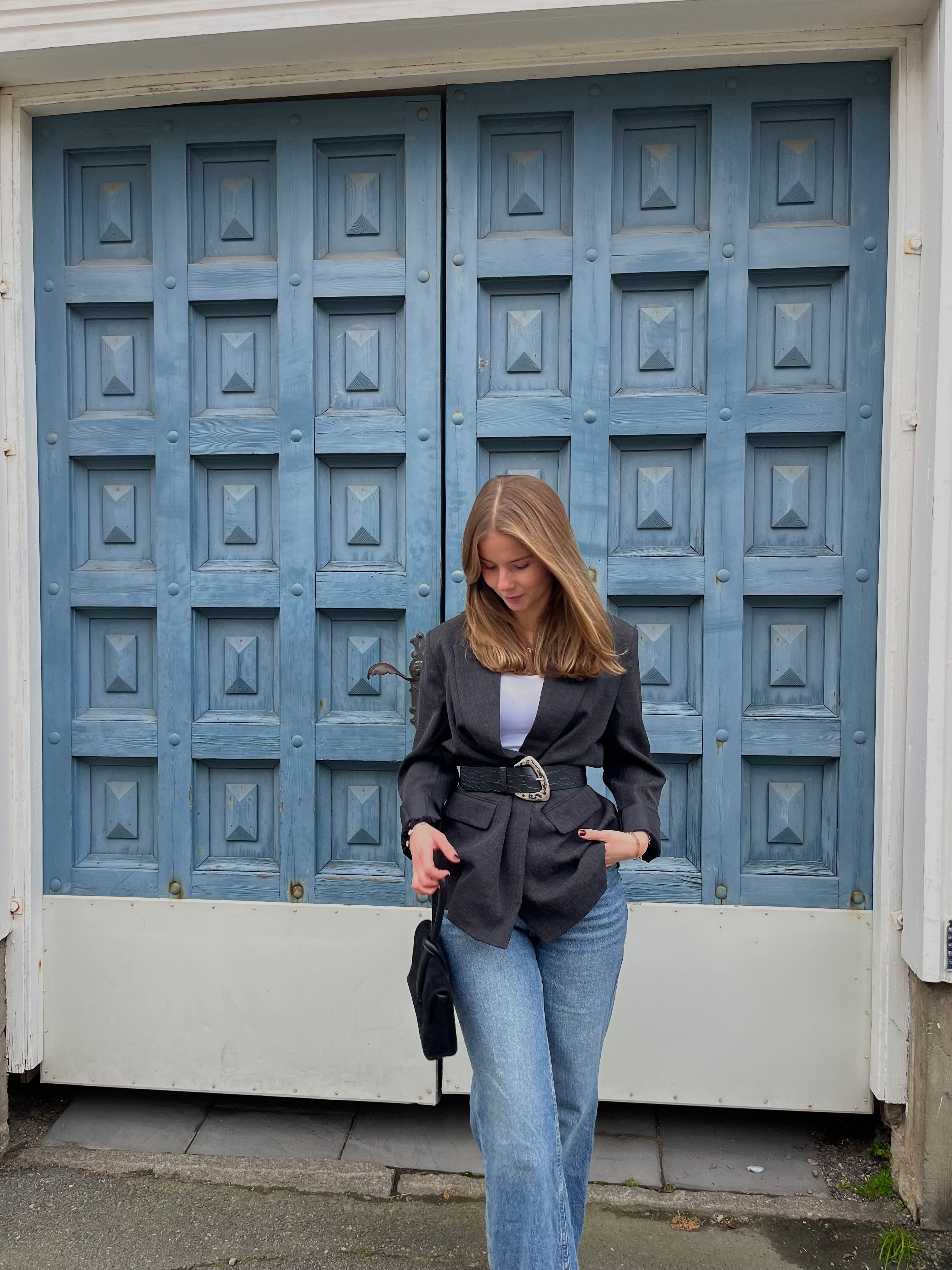 VMBESTIE Blazer - Dark Grey Melange